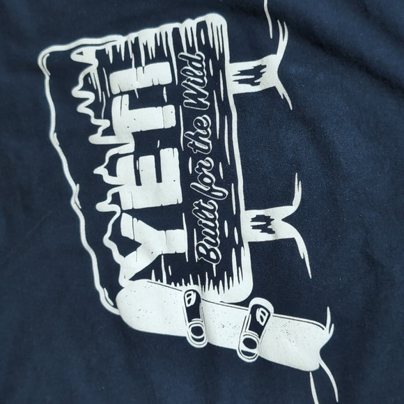Yeti Built for the Wild Long Sleeve Tee Snowboarding Bear Size XXL in Navy Blue - Picture 7 of 9